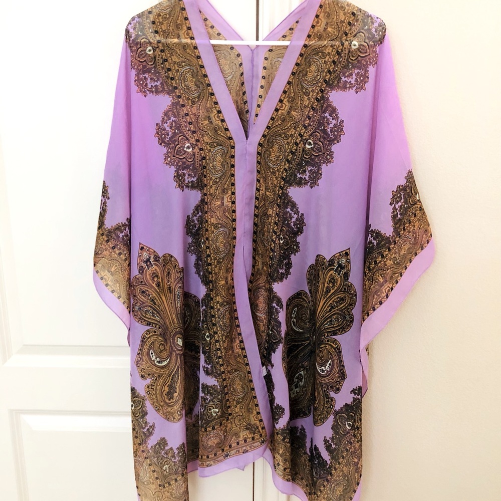 New Purple Print Swimsuit coverup. One size